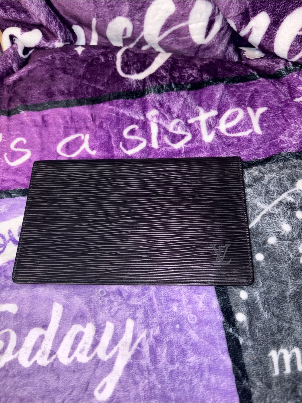 Louis Vuitton Black Epi Checkbook & CardsWallet ~EUC
